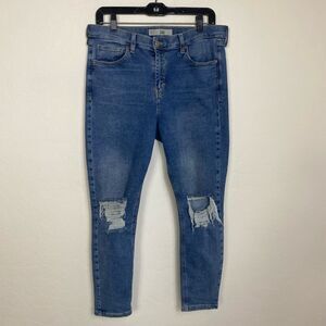 Jamie W32 L 30 Topshop Moto jeans distressed high waisted